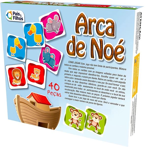 Jogo da Memória Cartas Arca de Noé 7535.1 - Pais & Filhos - Happily  Brinquedos