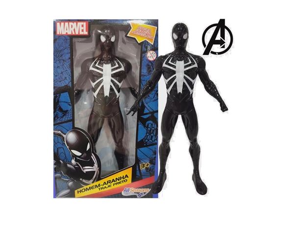 Boneco do Homem-Aranha Preto (19cm) - Action Figure Marvel - Zaplox  Colecionáveis