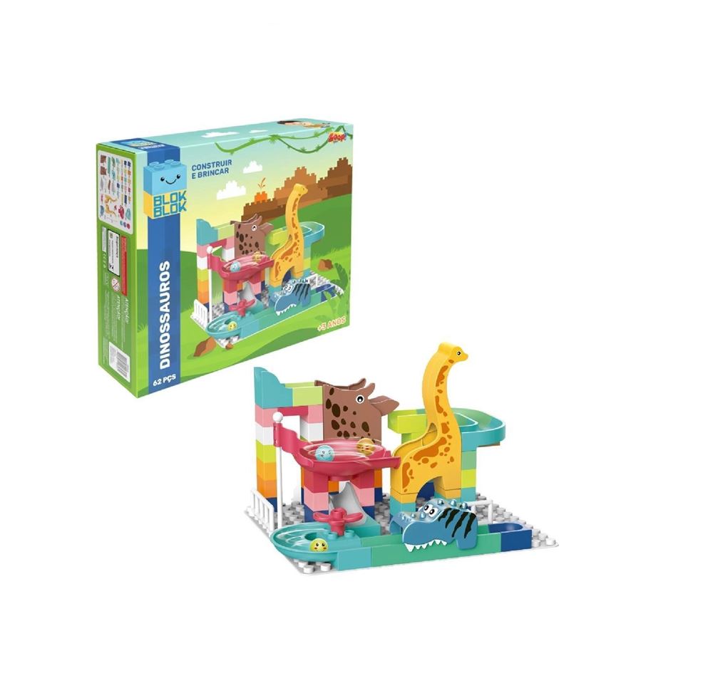 Blocos de Montar Dinossauro Brinquedo Infantil Clic E Lig