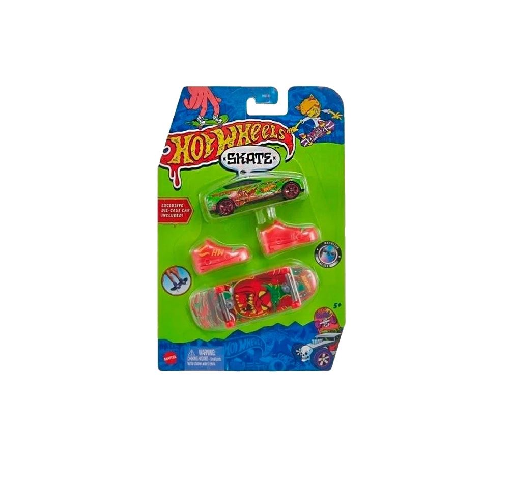 Hot Wheels Veículo Brinquedo Skateboard Skate Dedo com Tênis